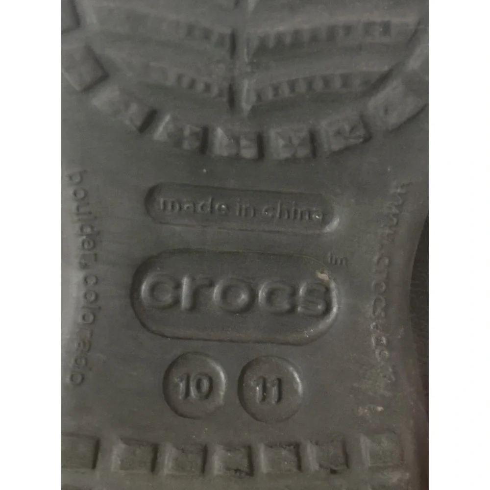 CROCS Toddler Kids ATHENS Flip Flop Thong Sandals Black/ Green Strap C‎ 10 11